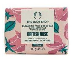 The Body Shop British Rose Cleansing Face &amp; Body Bar valomasis veido ir kūno muilas, 100 g