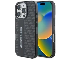 AMG Carbon Pattern Apple iPhone 16 Pro Max dėklas telefonui juodos spalvos