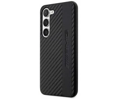Mercedes Benz Samsung Galaxy S23 Plus Mercedes AMG dėklas Carbon Stripe&amp;Embossed (AMHCS23MBLSCA) juodos spalvos
