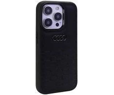 Audi GT Synthetic Leather Apple iPhone 15 Pro - dėklas telefonui juodos spalvos