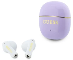 Ausinės Guess Auksinė Line Glossy Classic Logo TWS Belaidės Earphones Violetinė