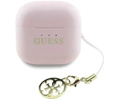Ausinės TWS Guess Glossy Effect Printed Classic Logo & Charm rožinės spalvos