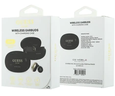 Guess Metallic Finish Classic Logo OWS belaidės ausinės juodos spalvos