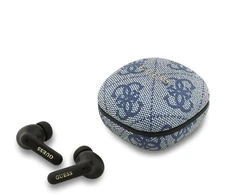 Guess PU 4G Metal Logo ENC TWS belaidės ausinės mėlynos spalvos