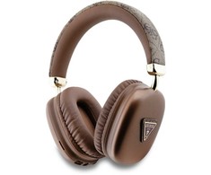 Guess PU Leather 4G Triangle Logo belaidės ausinės rudos spalvos