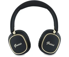 Guess Rectangle Metal Script Logo ENC belaideės ausinės juodos spalvos