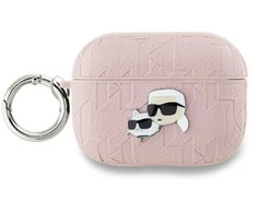 Dėklas Karl Lagerfeld Monogram Karl &amp; Choupette Head - AirPods 3 Case (pink)