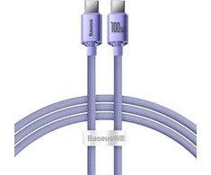 Baseus Crystal Shine USB-C – USB-C laidas 100W 1.2 m – Violetinis