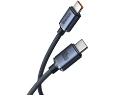 Baseus CAJY000701 Crystal Shine Series Data Cable USB-C - USB-C 100W 2m Juodas (Damage Package)