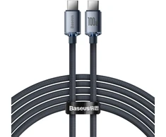Baseus CAJY000701 Crystal Shine Series Data Cable USB-C - USB-C 100W 2m Juodas (Damage Package)