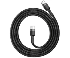 Baseus CATKLF-GG1 Cafule Cable USB-C 60W 1m Gray/Juodas (Damaged Package) (Pažeista pakuotė)