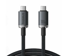Baseus Crystal Shine Series Data kabelis USB-C - USB-C 100W 1,5m juodos spalvos