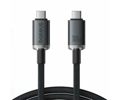 Baseus Crystal Shine Series Data kabelis USB-C - USB-C 100W 1,5m juodos spalvos