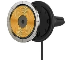Magnetinis automobilinio telefono laikiklis Baseus CW01 prie ventiliacijos tinklelio su automobiliniu įkrovikliu USB-C, 15W + 25W (juodas)
