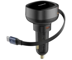 „Baseus Enjoyment Pro“ automobilinis įkroviklis USB-C, 60 W, juodas (pažeista pakuotė)
