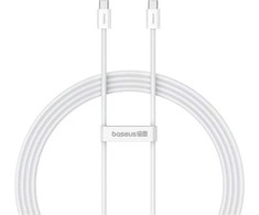 Baseus Superior Series 2 greito įkrovimo duomenų kabelis Type-C iki Type-C 30W 1m Moon baltos spalvos