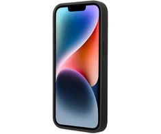 BMW Signature Leather Big Logo dėklas skirtas iPhone 14 Plus Juodas