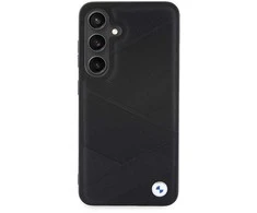 Dėklas BMW BMHCS24S23RCGPK S24 S921 juodos spalvos kietas dėklas Signature Leather Crossing Lines Pattern