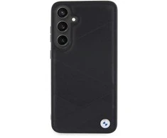 Samsung Galaxy S24 Plus BMW dėklas Signature odinis Crossing Lines Pattern (BMHCS24M23RCGPK) juodos spalvos