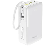 Baseus EnerFill FC51 Bipow 2 Pro 22.5W išorinė baterija su integruotu laidu 30000mAh Moon Baltas