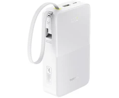 Baseus EnerFill FC51 Bipow 2 Pro 22.5W išorinė baterija su integruotu laidu 20000mAh Moon Baltas