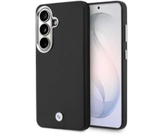 BMW Signature PU Leather Metal Logo Magnetic dėklas skirtas Samsung Galaxy S26 juodos spalvos
