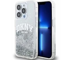 DKNY Liquid Glitter Arch Logo dėklas telefonui Apple iPhone 14 Pro skaidrus