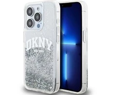 Apple iPhone 15 Pro DKNY dėklas Liquid Glitter Big Logo (DKHCP15LLBNAET) baltos spalvos