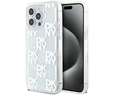Apple iPhone 15 Pro Max DKNY dėklas Liquid Glitter Big Logo (DKHCP15XLCPEPT) baltos spalvos