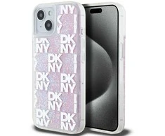 Apple iPhone 13 / 14 / 15 DKNY dėklas Liquid Glitter Multilogo (DKHCP15SLCPEPP) rožinės spalvos