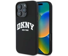 Dėklas Apple iPhone 16 Pro DKNY Silicone Baltas Printed Logo MagSafe (DKHMP16LSNYACH)