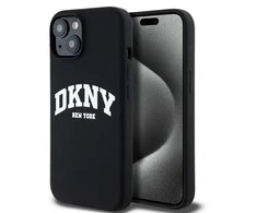 Apple iPhone 11 DKNY dėklas Liquid Silicone Baltas Printed Logo MagSafe (DKHMN61SNYACH) juodos spalvos