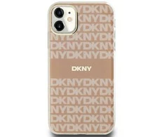 DKNY DKHMN61HRHSEP Apple iPhone 11 Xr 6.1 inch rožinės spalvos kietas dėklas IML Mono & Stripe MagSafe