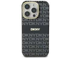 Apple iPhone 16 Pro Max DKNY Repeat Texture Pattern With Stripe (DKHMP16XHRHSEK) dėklas telefonui juodos spalvos