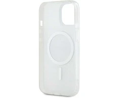 DKNY PC/TPU Repeat Pattern Tonal Stripe Magsafe dėklas telefonui Apple iPhone 14 rusvai gelsvas