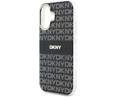 DKNY PC/TPU Repeat Pattern Tonal Stripe Magsafe Apple iPhone 16 dėklas telefonui juodos spalvos