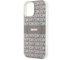 DKNY PC/TPU Repeat Pattern Tonal Stripe Magsafe dėklas telefonui Apple iPhone 14 rusvai gelsvas