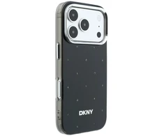 DKNY PC/TPU Rhinestones Magsafe dėklas, skirtas iPhone 18 Pro, juodas