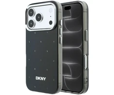 DKNY PC/TPU Rhinestones Magsafe dėklas, skirtas iPhone 18 Pro, juodas
