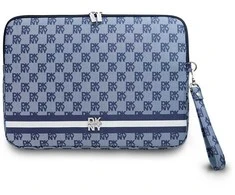 DKNY PU Leather Checkered Pattern and Stripe dėklas nešiojamam kompiuteriui 13/14" rožinės spalvos