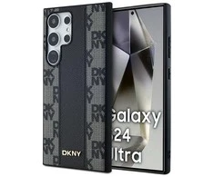 Samsung Galaxy S24 Ultra DKNY Hardcase Leather Checkered Mono Pattern MagSafe (DKHMS24LPCPVSLK) dėklas telefonui juodos spalvos