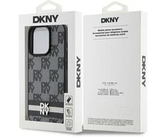 Apple iPhone 14 Pro DKNY odinis dėklas Checkered Mono Pattern &amp; Printed Stripes (DKHCP14LPCPTSSK) juodos spalvos