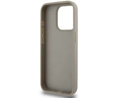 DKNY PU Leather Checkered Pattern and Stripe dėklas telefonui Apple iPhone 13 Pro rusvai gelsvas