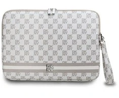 DKNY PU Leather Checkered Pattern and Stripe dėklas nešiojamam kompiuteriui 13/14" rusvai gelsvas