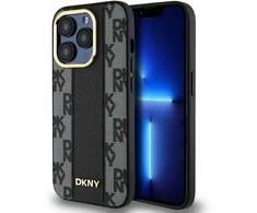 Apple iPhone 15 Pro Max DKNY Hardcase Leather Checkered Mono Pattern MagSafe (DKHMP15XPCPVSLK) dėklas telefonui juodos spalvos