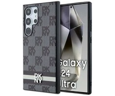 Samsung Galaxy S24 Ultra DKNY Odinis Dėklas Checkered Mono Pattern & Printed Stripes (DKHCS24LPCPTSSK) juodos spalvos