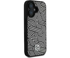 Dėklas DKNY PU odinis Crosswalk Pattern Magsafe Apple iPhone 16 Ivory