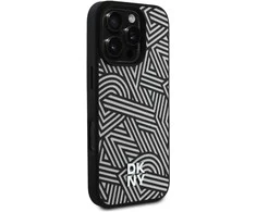 Dėklas DKNY PU odinis Crosswalk Pattern Magsafe Apple iPhone 16 Pro Ivory