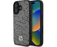 Dėklas DKNY PU odinis Crosswalk Pattern Magsafe Apple iPhone 16 Ivory