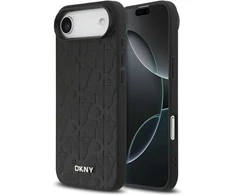 DKNY PU Leather Grid Pattern Magsafe dėklas skirtas Apple iPhone Air juodos spalvos